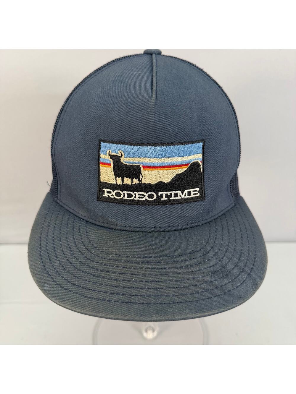 Rodeo Time Trucker Hat Snapback Blue Mesh Cap The Classics Western Cowboy